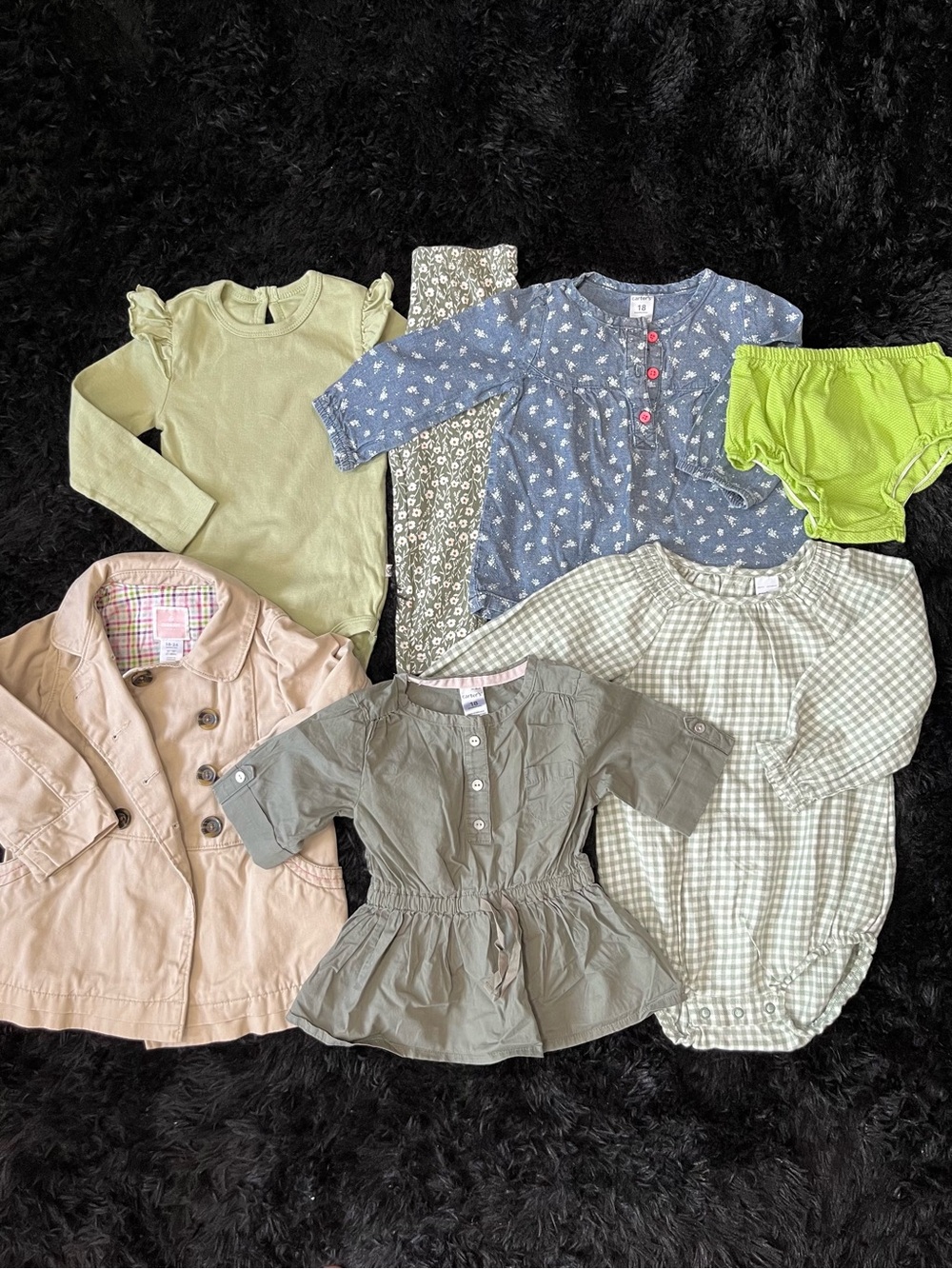 COTTON 18-24 Months Girl BEIGE TRENCH COAT 7 Piece Bundle